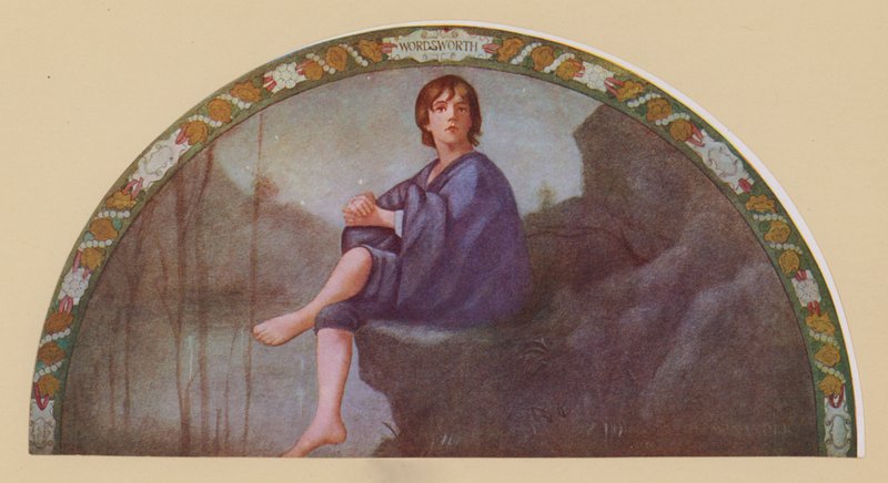 Wordsworth#39;s Boy of Winander (farge litho) av Henry Oliver Walker