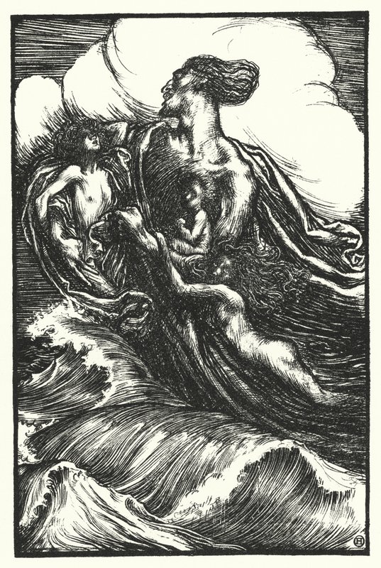Matthew Arnold-dikt: The Forsaken Merman (gravering) av Henry Ospovat