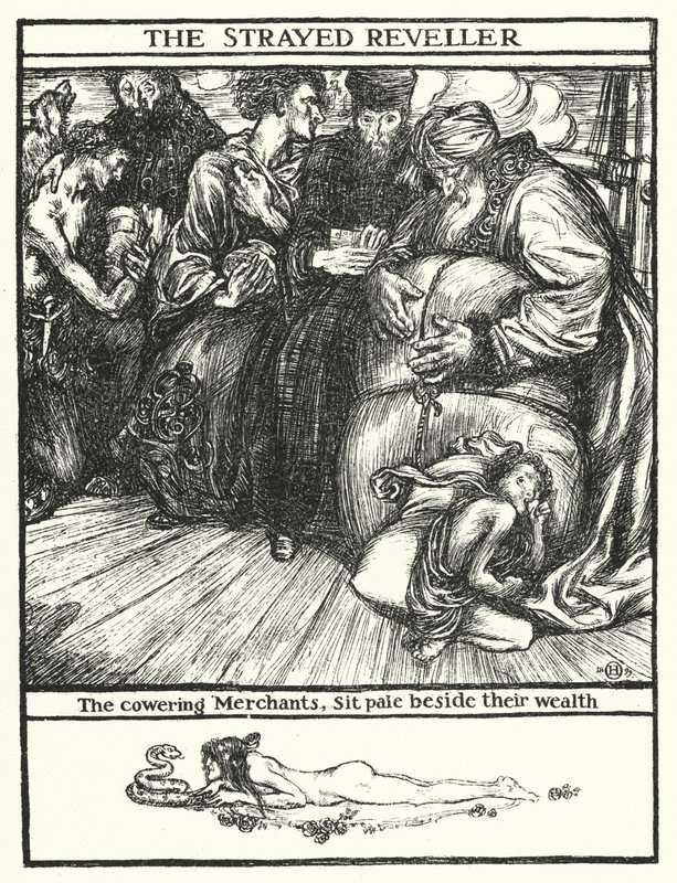 Matthew Arnold-dikt: The Strayed Reveler (gravering) av Henry Ospovat