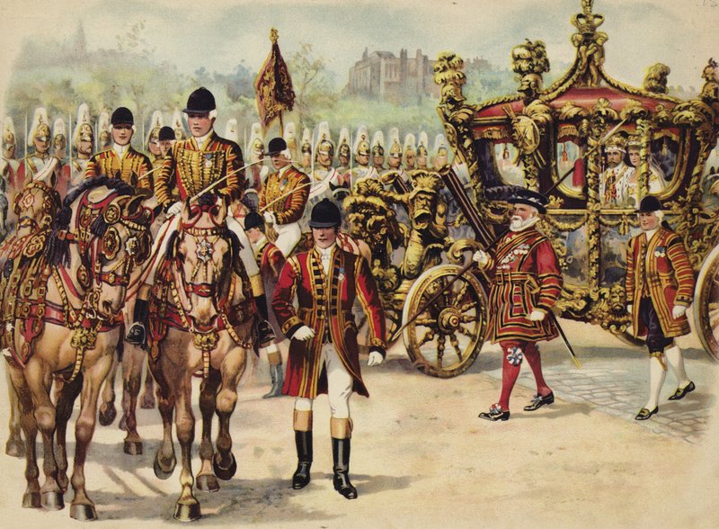 Kroningsprosesjon av kong George V, 22. juni 1911 (chromolitho) av Henry Payne