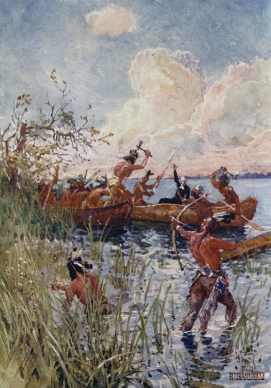 Angrepet av Iroquois av Henry Sandham