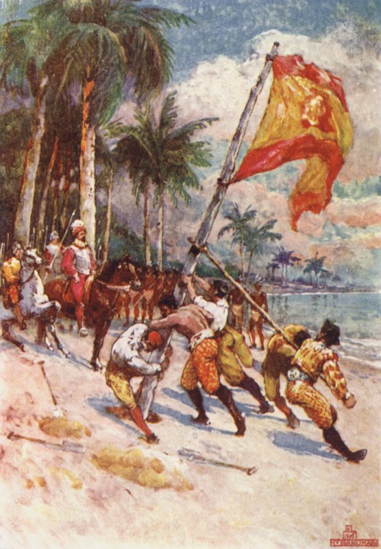 Heising av det spanske flagget, det første flagget i Florida av Henry Sandham