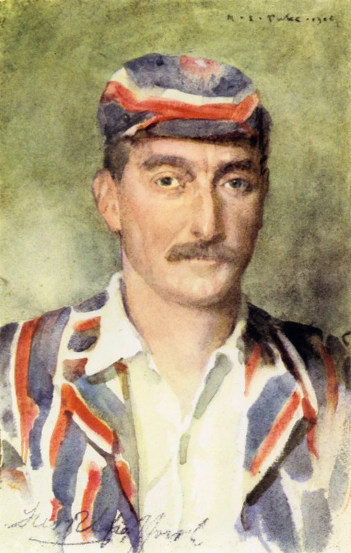 Frederick Robert "Fred" Spofforth, The Demon Bowler (farge litho) av Henry Scott Tuke