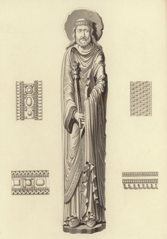 Clovis I, rundt 1100, fra kirken Notre Dame De Corbeil av Henry Shaw
