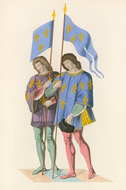 Heralder som kunngjør Charles VIs død til sønnen, ca 1500 av Henry Shaw
