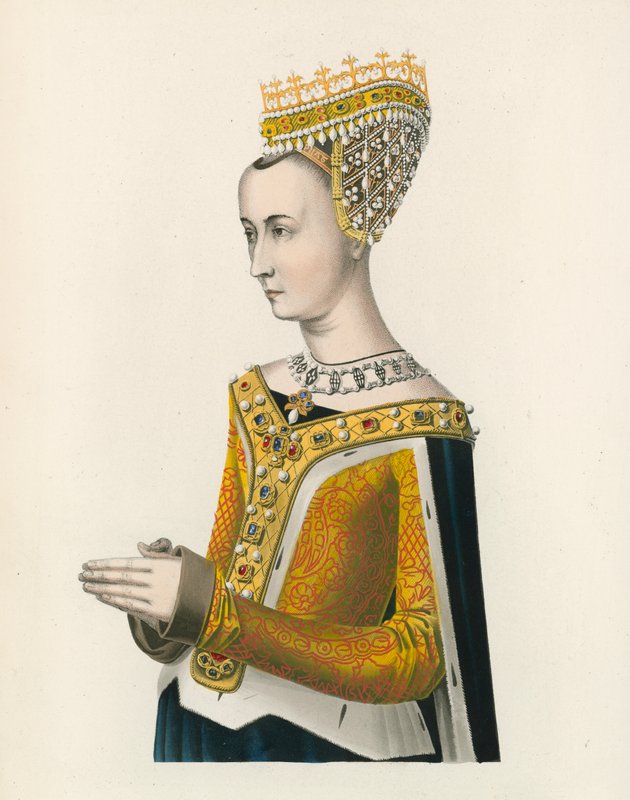 Margaret, dronning av James III av Skottland, ca 1483, Halvlengde portrett av Henry Shaw