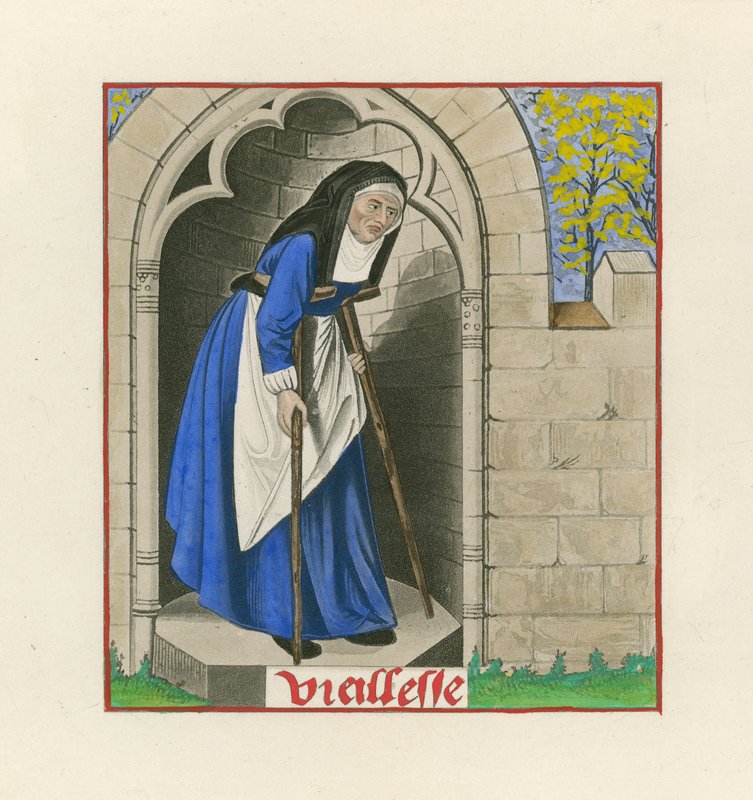 Alderdom, fra romantikken om rosen, ca 1480 av Henry Shaw