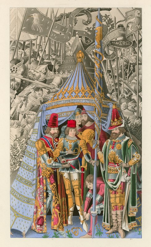 Pyrrhus mottar æren av ridderskap, tidlig på 1400-tallet av Henry Shaw