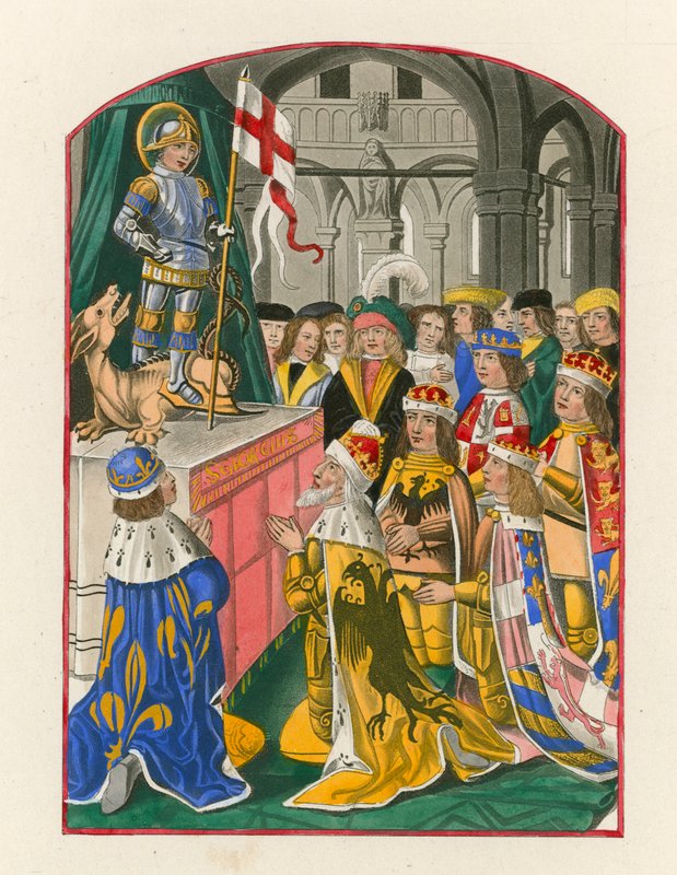 The Sovereigns of Europe Worshiping St George, slutten av 1400-tallet av Henry Shaw