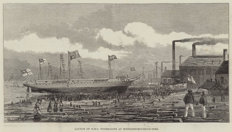 Lansering av HMS Tourmaline på Middlesbrough-on-Tees av Henry Spernon Tozer