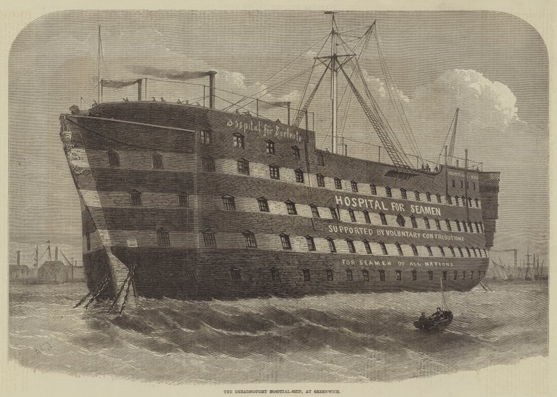 Dreadnought Hospital-Ship, i Greenwich av Henry Spernon Tozer