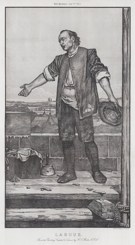 Arbeid (gravering) av Henry Stacey (after) Marks