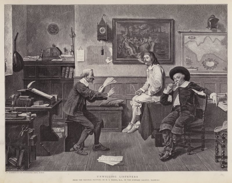 Uvillige lyttere (litho) av Henry Stacey (after) Marks