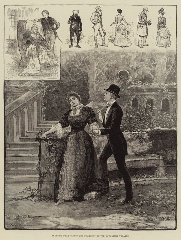 Skisser fra Lords and Commons, på Haymarket Theatre av Henry Stephen Ludlow