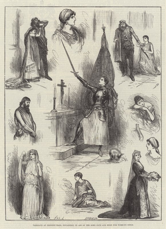Tableaux i Prince's Hall, Piccadilly, til hjelp for Soho Club og Home for Working Girls av Henry Stephen Ludlow
