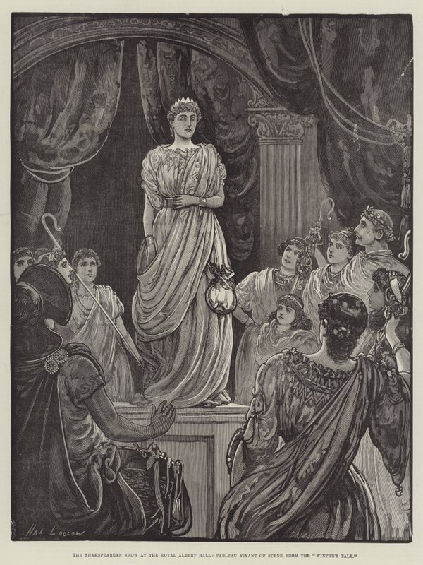 The Shakspearean Show i Royal Albert Hall, Tableau Vivant of Scene from the Winter's Tale av Henry Stephen Ludlow
