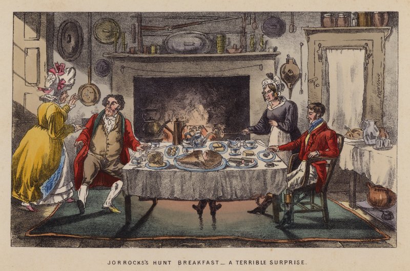 Illustrasjon for Jorrocks Jaunts and Jollities (farge litho) av Henry Thomas (after) Alken