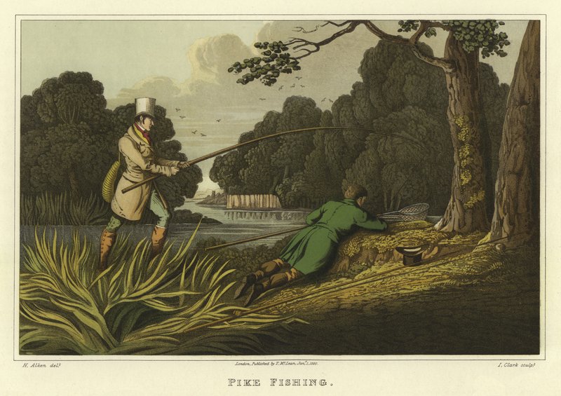 Gjeddefiske (chromolitho) av Henry Thomas Alken