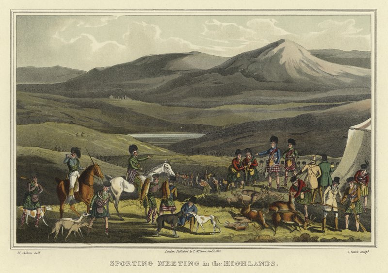 Sportsmøte i høylandet (chromolitho) av Henry Thomas Alken