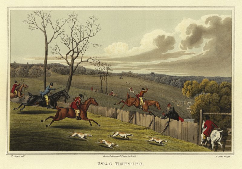 Hjortejakt (chromolitho) av Henry Thomas Alken