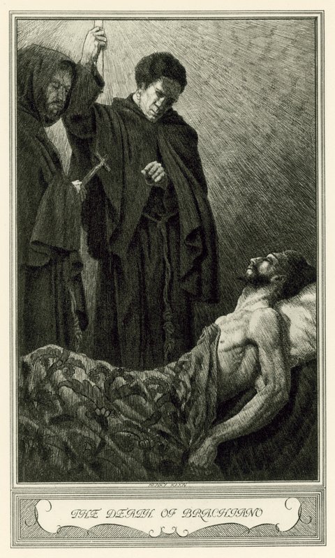 The White Devil av John Webster: The Death of Brachiano (litho) av Henry Weston Keen
