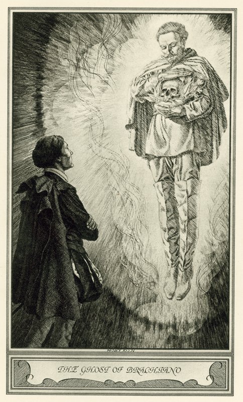The White Devil av John Webster: The Ghost of Brachiano (litho) av Henry Weston Keen
