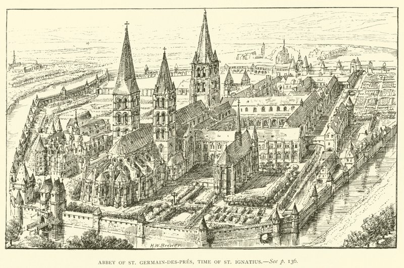 Abbey of St Germain-des-Pres, tid for St Ignatius (gravering) av Henry William Brewer