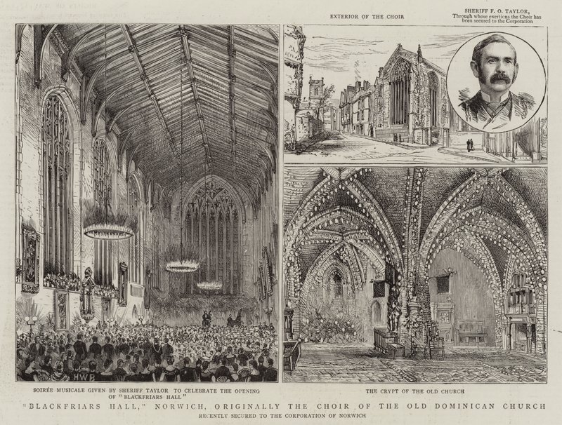 Blackfriars Hall, Norwich, opprinnelig koret til den gamle dominikanske kirke av Henry William Brewer