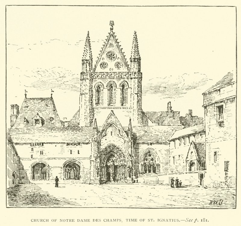 Notre Dame des Champs kirke, St Ignatius tid (gravering) av Henry William Brewer
