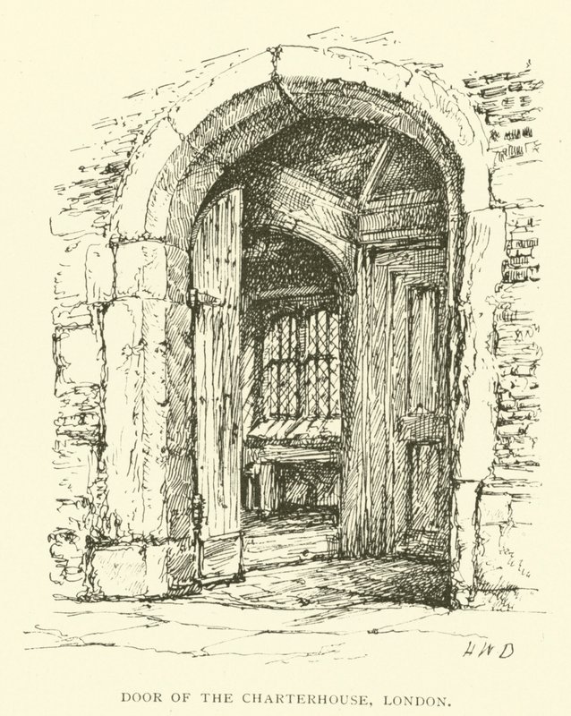 Door of the Charterhouse, London (gravering) av Henry William Brewer