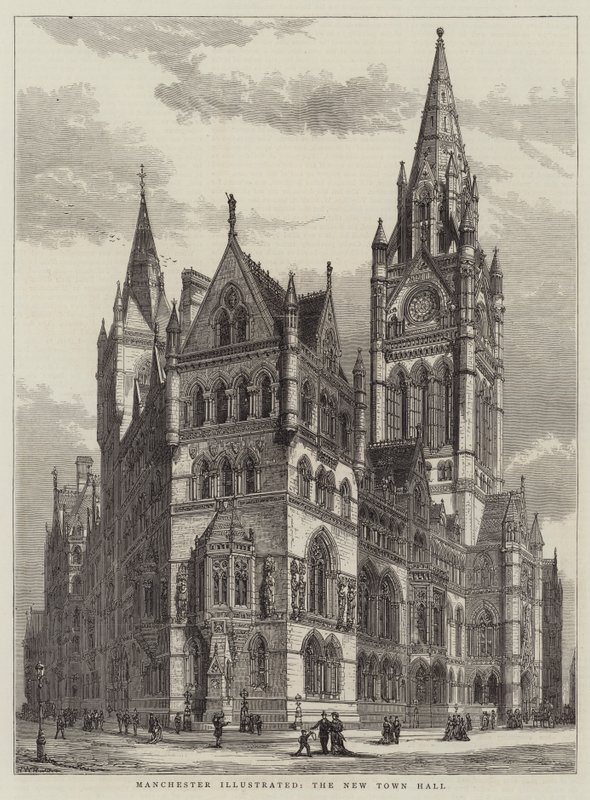 Manchester Illustrated, det nye rådhuset av Henry William Brewer