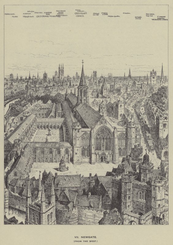 Newgate, fra Vesten av Henry William Brewer