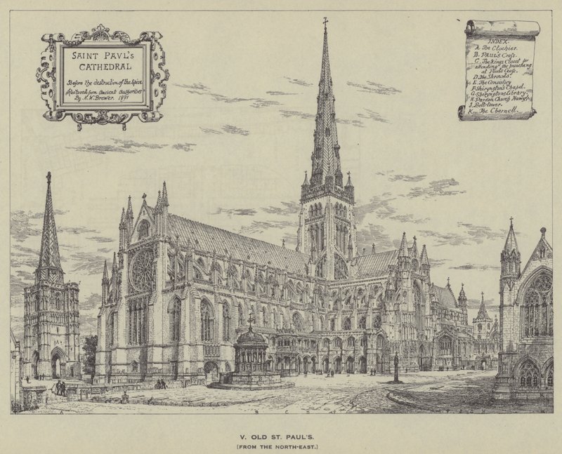 Old St Pauls, fra nordøst av Henry William Brewer