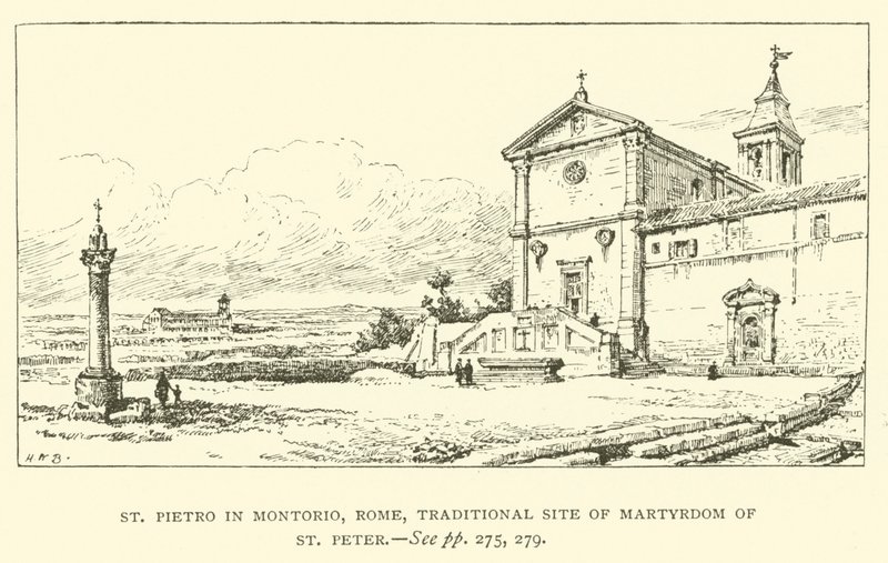 St Pietro i Montorio, Roma, tradisjonelt sted for St. Peters martyrdom (gravering) av Henry William Brewer
