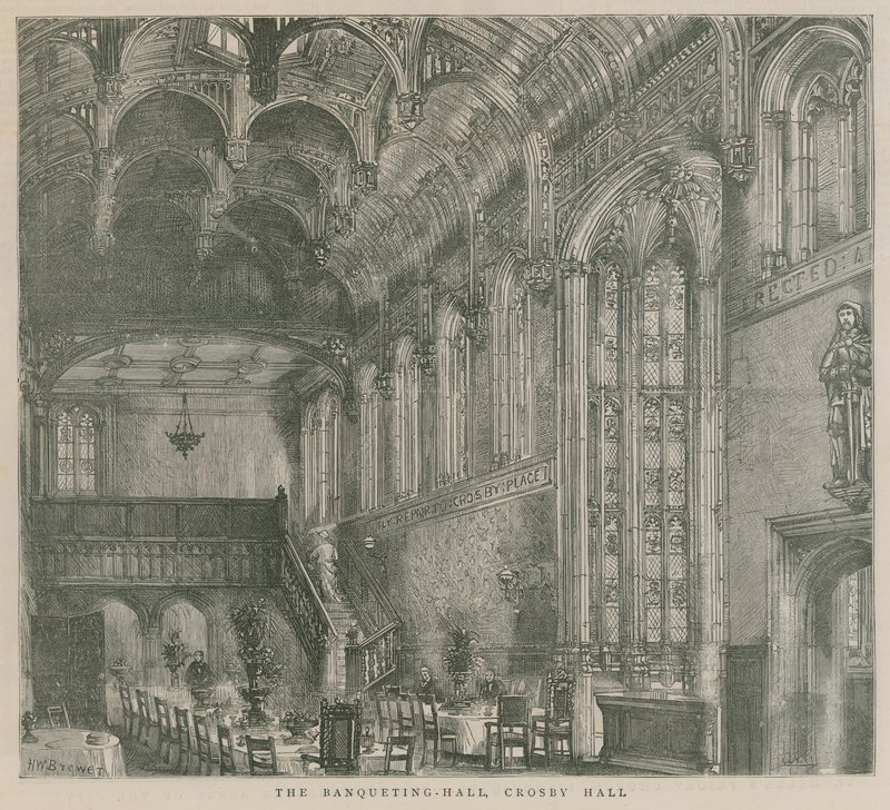 Banketthallen, Crosby Hall, London av Henry William Brewer