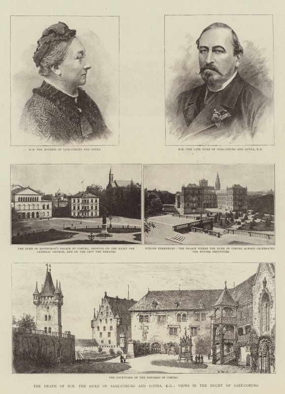 Døden til HH hertugen av Saxe-Coburg og Gotha, KG, utsikter i hertugdømmet Saxe-Coburg av Henry William Brewer