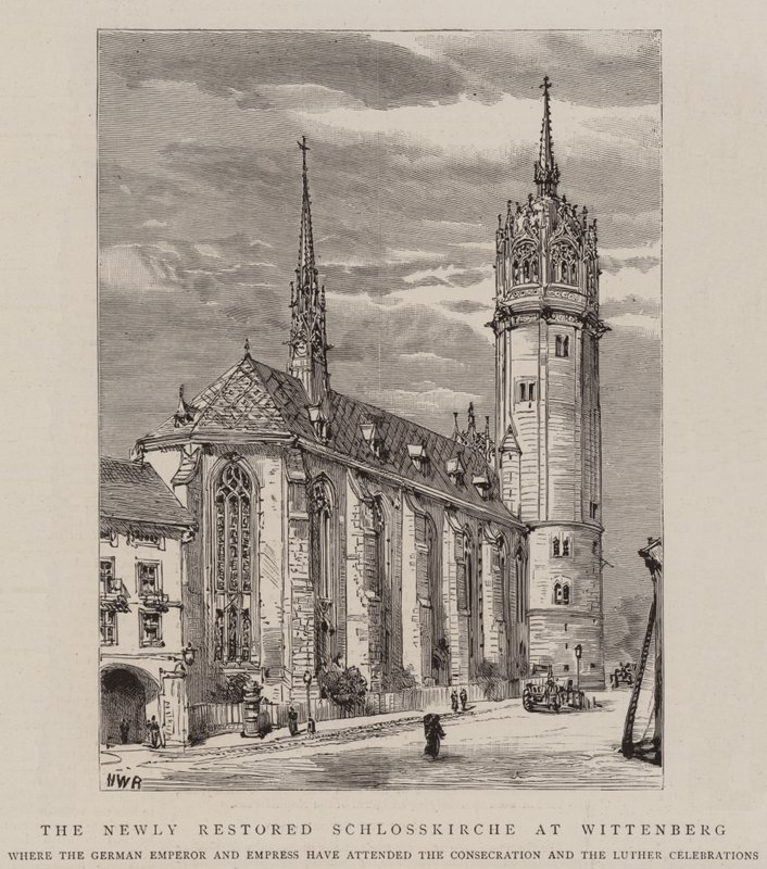 Den nylig restaurerte Schlosskirche i Wittenberg av Henry William Brewer