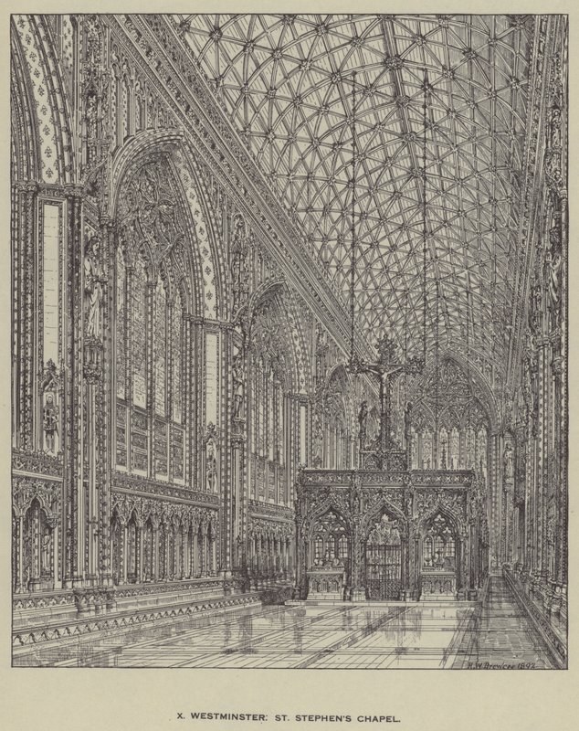 Westminster, St Stephens Chapel av Henry William Brewer
