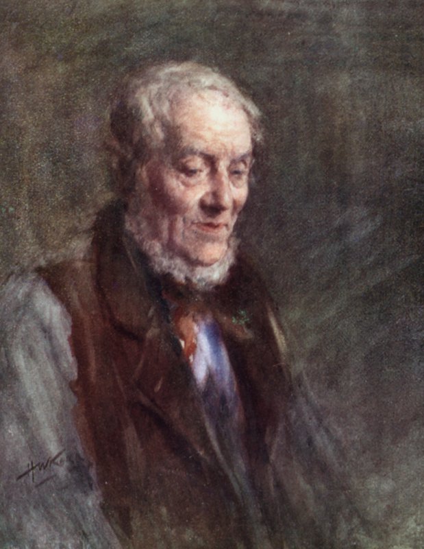 Annals of the Parish: The Old Ploughman (farge litho) av Henry Wright Kerr