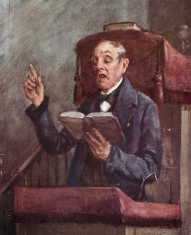 Annals of the Parish: The Precentor (farge litho) av Henry Wright Kerr