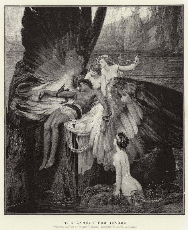Klagesangen for Ikaros av Herbert James Draper