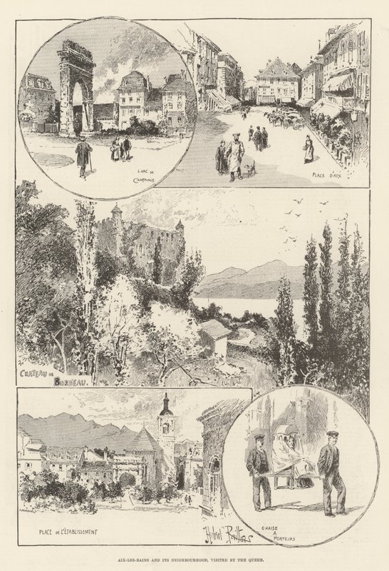 Aix-les-Bains og dets nabolag, besøkt av dronningen av Herbert Railton