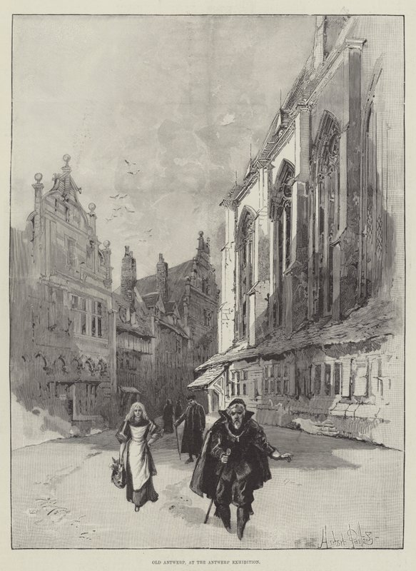 Gamle Antwerpen, på Antwerpen-utstillingen av Herbert Railton