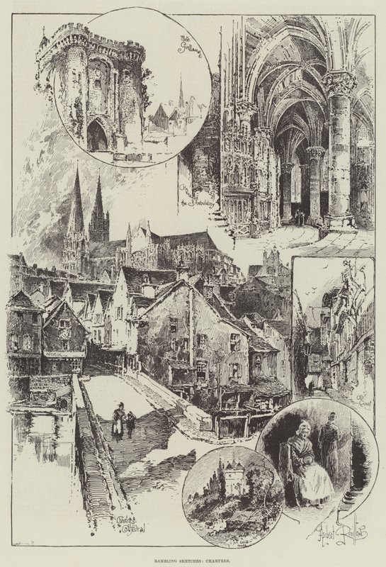 Vandrende skisser, Chartres av Herbert Railton