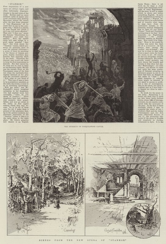 Scener fra New Opera of Ivanhoe av Herbert Railton
