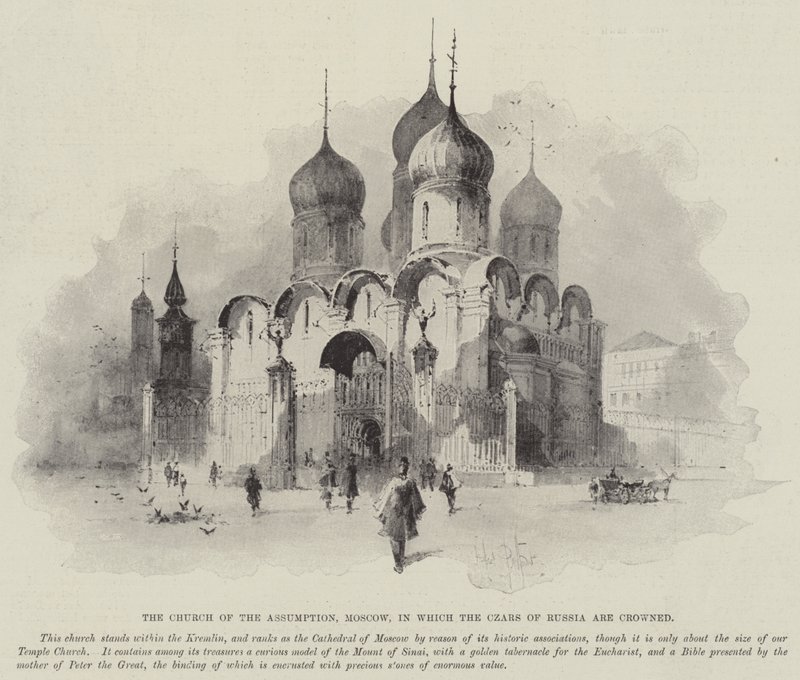 Himmelfartskirken, Moskva, hvor tsarene i Russland er kronet av Herbert Railton