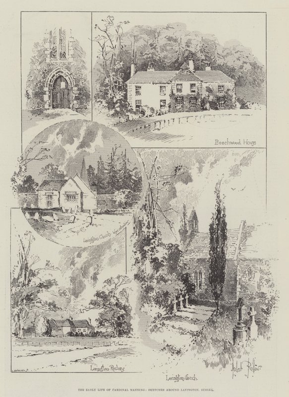 The Early Life of Cardinal Manning, Skisser rundt Lavington, Sussex av Herbert Railton