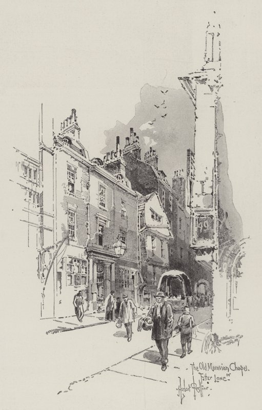 Det gamle moraviske kapellet i Fetter Lane av Herbert Railton