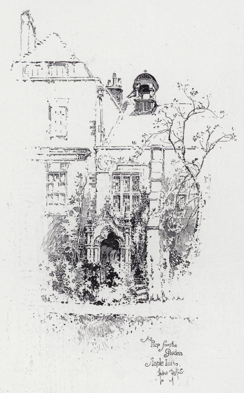 Et pip fra hagen, Staple Inn (gravering) av Herbert (after) Railton