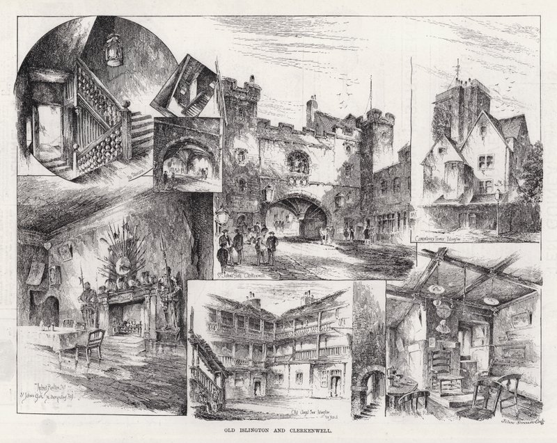 Old Islington og Clerkenwell (gravering) av Herbert (after) Railton
